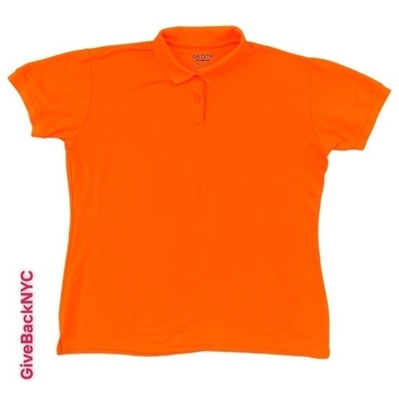 Gildan DryBlend Polo T-shirt Size XL in Orange - Picture 1 of 3